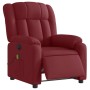 Sillón de masaje reclinable eléctrico tela rojo tinto