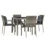 5-piece garden dining set with gray synthetic rattan cushions by vidaXL, Garden sets - Ref: Foro24-3157958, Price: 366,41 €, ...