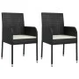 Garden dining set 3 pieces with black synthetic rattan cushions by vidaXL, Garden sets - Ref: Foro24-3184999, Price: 193,24 €...
