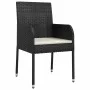 Garden dining set 3 pieces with black synthetic rattan cushions by vidaXL, Garden sets - Ref: Foro24-3184999, Price: 193,24 €...