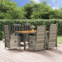 Garden dining set 7 pieces and gray synthetic rattan cushions by vidaXL, Garden sets - Ref: Foro24-3185041, Price: 912,28 €, ...