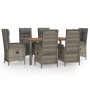 Garten-Essgruppe 7-teilig und graue synthetische Rattankissen von vidaXL, Gartensets - Ref: Foro24-3185041, Preis: 911,71 €, ...