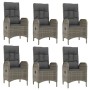 Set comedor jardín 7 pzas y cojines ratán sintético gris de vidaXL, Conjuntos de jardín - Ref: Foro24-3185041, Precio: 912,28...