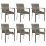 Garden dining set 7 pieces and gray synthetic rattan cushions by vidaXL, Garden sets - Ref: Foro24-3184996, Price: 496,84 €, ...
