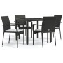 5-teiliges Gartenmöbel-Set mit schwarzen synthetischen Rattankissen von vidaXL, Gartensets - Ref: Foro24-3184976, Preis: 335,...