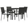 5-teiliges Gartenmöbel-Set mit schwarzen synthetischen Rattankissen von vidaXL, Gartensets - Ref: Foro24-3184976, Preis: 335,...