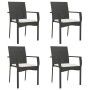 5-teiliges Gartenmöbel-Set mit schwarzen synthetischen Rattankissen von vidaXL, Gartensets - Ref: Foro24-3184976, Preis: 335,...