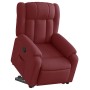 Sillón reclinable elevable tela rojo tinto