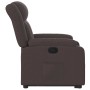 Sillón reclinable elevable tela marrón oscuro