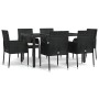 7-piece garden dining set and black synthetic rattan cushions by vidaXL, Garden sets - Ref: Foro24-3185002, Price: 468,15 €, ...