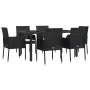 7-piece garden dining set and black synthetic rattan cushions by vidaXL, Garden sets - Ref: Foro24-3185002, Price: 491,70 €, ...
