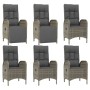 Garten-Essgruppe 7-teilig und graue synthetische Rattankissen von vidaXL, Gartensets - Ref: Foro24-3185027, Preis: 946,70 €, ...