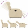 Sillón reclinable elevable de tela color crema