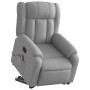 Sillón de masaje reclinable de pie de tela gris claro