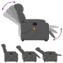 Silla de masaje reclinable de pie de tela gris oscuro