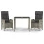 3-piece garden dining set with gray synthetic rattan cushions by vidaXL, Garden sets - Ref: Foro24-3185023, Price: 384,49 €, ...