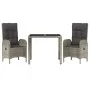 3-piece garden dining set with gray synthetic rattan cushions by vidaXL, Garden sets - Ref: Foro24-3185023, Price: 384,49 €, ...