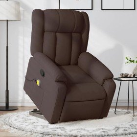 Silla de masaje reclinable de pie de tela marrón oscuro Silla de masaje reclinable de pie de tela marrón oscuro