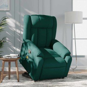 Silla de masaje reclinable de pie de tela verde oscura en Sillones | Comprar online en Foro24