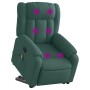 Silla de masaje reclinable de pie de tela verde oscura