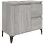 3-teiliges Badmöbel-Set Sonoma graues Sperrholz von vidaXL, Badezimmermöbel - Ref: Foro24-3185549, Preis: 193,66 €, Rabatt: %