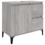 3-teiliges Badmöbel-Set Sonoma graues Sperrholz von vidaXL, Badezimmermöbel - Ref: Foro24-3185549, Preis: 190,61 €, Rabatt: %