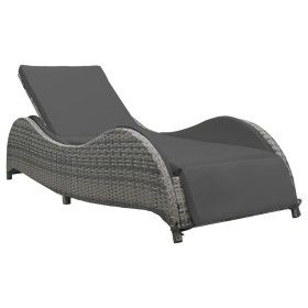 Tumbona con cojín ratán sintético gris antracita de vidaXL, Camas para exteriores - Ref: Foro24-49494, Precio: 281,41 €, Desc...