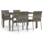 5-piece garden dining set with gray synthetic rattan cushions by vidaXL, Garden sets - Ref: Foro24-3184983, Price: 388,92 €, ...