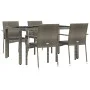 5-piece garden dining set with gray synthetic rattan cushions by vidaXL, Garden sets - Ref: Foro24-3184983, Price: 388,92 €, ...