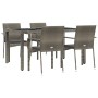 5-teiliges Garten-Essset mit grauen Kissen aus synthetischem Rattan von vidaXL, Gartensets - Ref: Foro24-3184983, Preis: 375,...