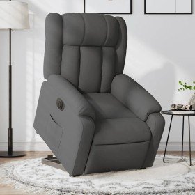Sillón eléctrico reclinable elevable de tela gris oscuro Sillón eléctrico reclinable elevable de tela gris oscuro