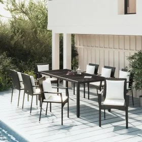 9-piece garden dining set and black synthetic rattan cushions by vidaXL, Garden sets - Ref: Foro24-3157956, Price: 806,38 €, ...