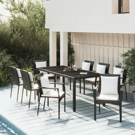 9-piece garden dining set and black synthetic rattan cushions by vidaXL, Garden sets - Ref: Foro24-3157956, Price: 806,38 €, ...