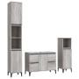 Set de muebles de baño 3 pzas madera contrachapada gris sonoma