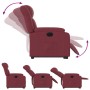 Sillón eléctrico reclinable elevable de tela rojo tinto