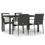 Set de muebles jardín 5 pzas con cojines ratán sintético negro