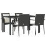 Set de muebles jardín 5 pzas con cojines ratán sintético negro
