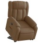 Sillón eléctrico reclinable elevable de tela marrón