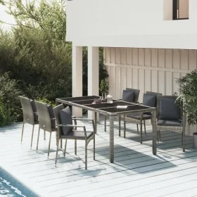 Garten-Essgruppe 7-teilig und graue synthetische Rattankissen von vidaXL, Gartensets - Ref: Foro24-3157961, Preis: 536,11 €, ...