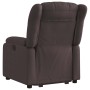 Sillón eléctrico reclinable elevable de tela marrón oscuro