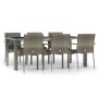 Garden dining set 7 pieces and gray synthetic rattan cushions by vidaXL, Garden sets - Ref: Foro24-3157961, Price: 527,55 €, ...