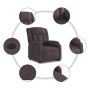 Sillón eléctrico reclinable elevable de tela marrón oscuro