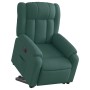 Sillón eléctrico reclinable elevable de tela verde oscuro