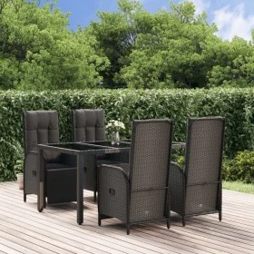 5-piece garden furniture set with black synthetic rattan cushions by vidaXL, Garden sets - Ref: Foro24-3185061, Price: 728,76...