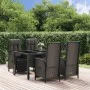 5-teiliges Gartenmöbel-Set mit schwarzen synthetischen Rattankissen von vidaXL, Gartensets - Ref: Foro24-3185061, Preis: 727,...
