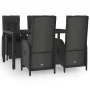 5-teiliges Gartenmöbel-Set mit schwarzen synthetischen Rattankissen von vidaXL, Gartensets - Ref: Foro24-3185061, Preis: 727,...
