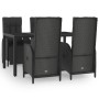 5-teiliges Gartenmöbel-Set mit schwarzen synthetischen Rattankissen von vidaXL, Gartensets - Ref: Foro24-3185061, Preis: 631,...