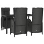 5-teiliges Gartenmöbel-Set mit schwarzen synthetischen Rattankissen von vidaXL, Gartensets - Ref: Foro24-3185061, Preis: 631,...