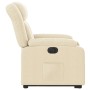 Sillón eléctrico reclinable elevable de tela color crema