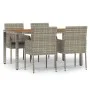 5-piece garden dining set with gray synthetic rattan cushions by vidaXL, Garden sets - Ref: Foro24-3185019, Price: 362,09 €, ...